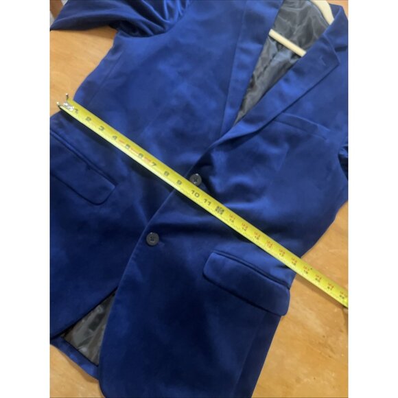 Bar III Velvet Blazer 40L Electric Blue Slim Fit Formal Dinner Jacket NWOT - Picture 10 of 16